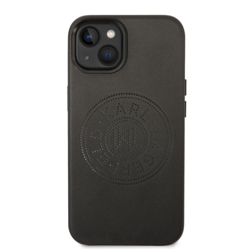 Karl Lagerfeld PU Leather Perforated Logo zadní kryt pro iPhone 14 Plus černý