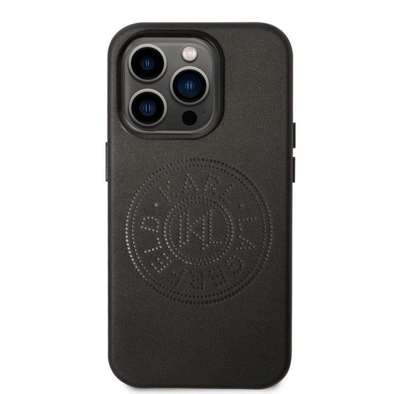 Karl Lagerfeld PU Leather Perforated Logo zadní kryt pro iPhone 14 Pro Max černý