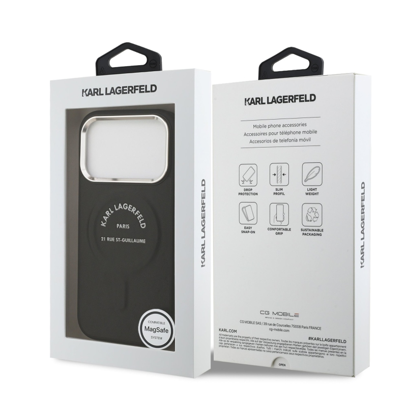 Karl Lagerfeld PU RSG Logo MagSafe Zadní Kryt pro iPhone 17 Pro Black