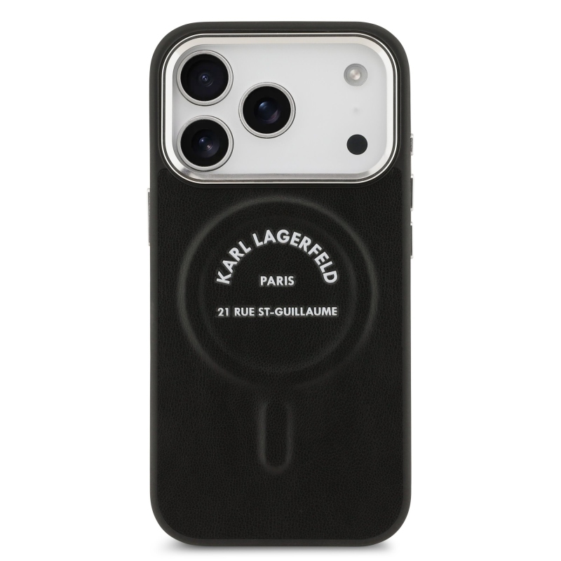 Karl Lagerfeld PU RSG Logo MagSafe Zadní Kryt pro iPhone 17 Pro Max Black