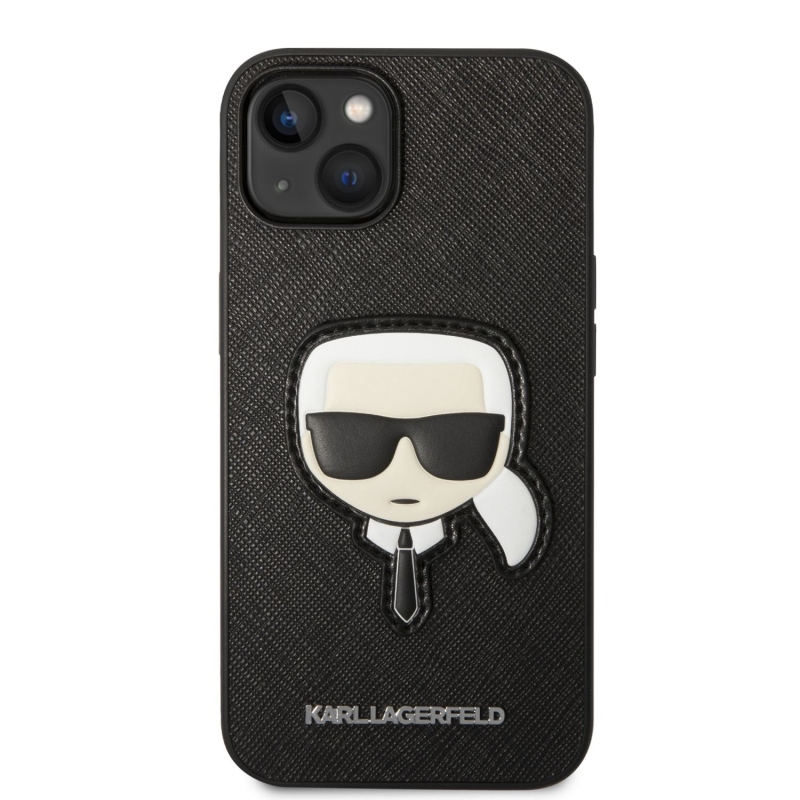Karl Lagerfeld PU Saffiano Karl Head zadní kryt pro iPhone 14 Plus černý