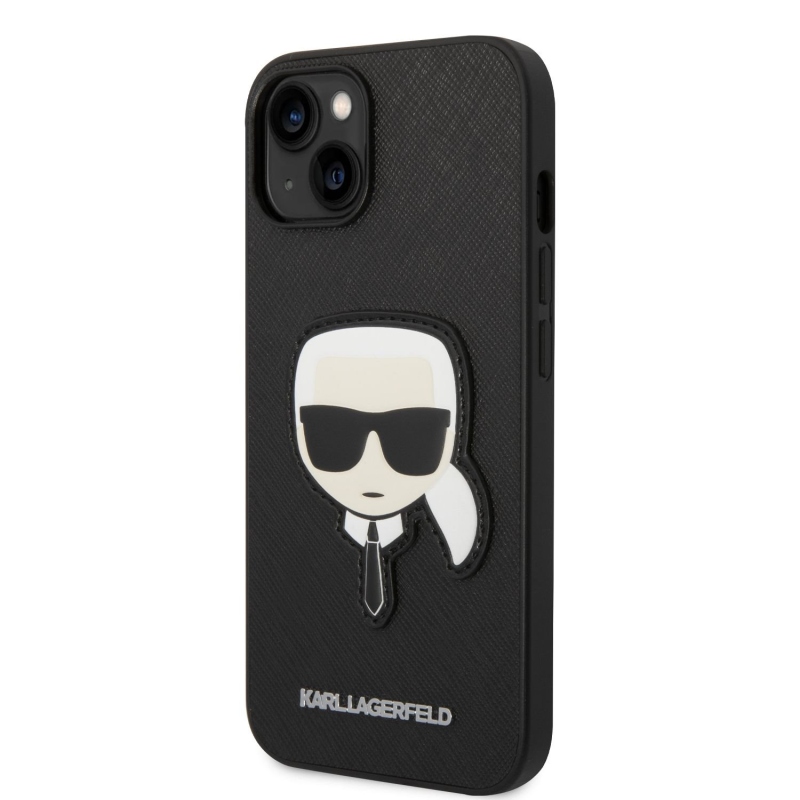 Karl Lagerfeld PU Saffiano Karl Head zadní kryt pro iPhone 14 Plus černý