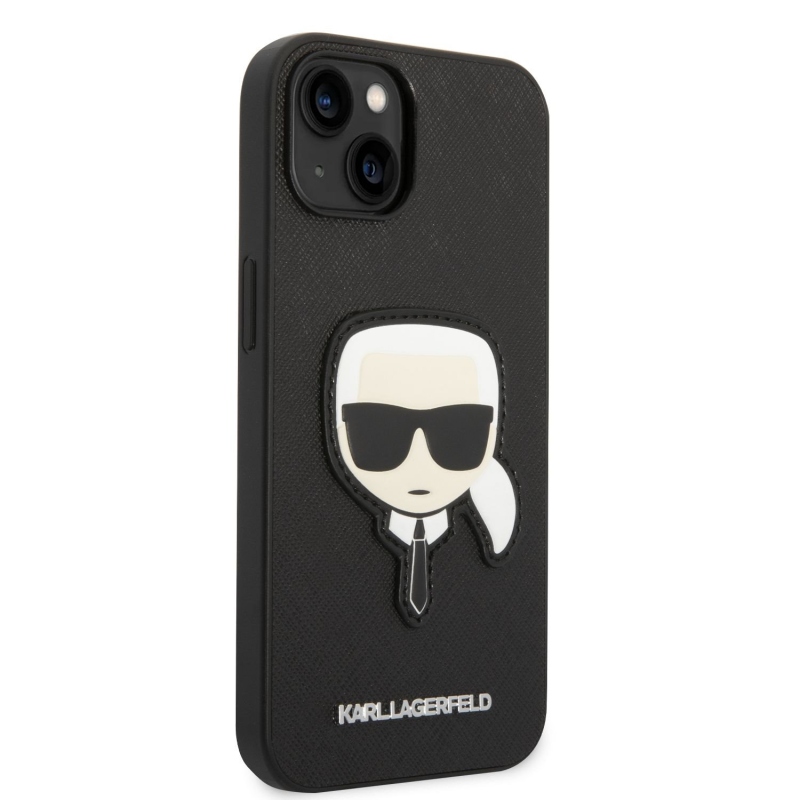 Karl Lagerfeld PU Saffiano Karl Head zadní kryt pro iPhone 14 Plus černý