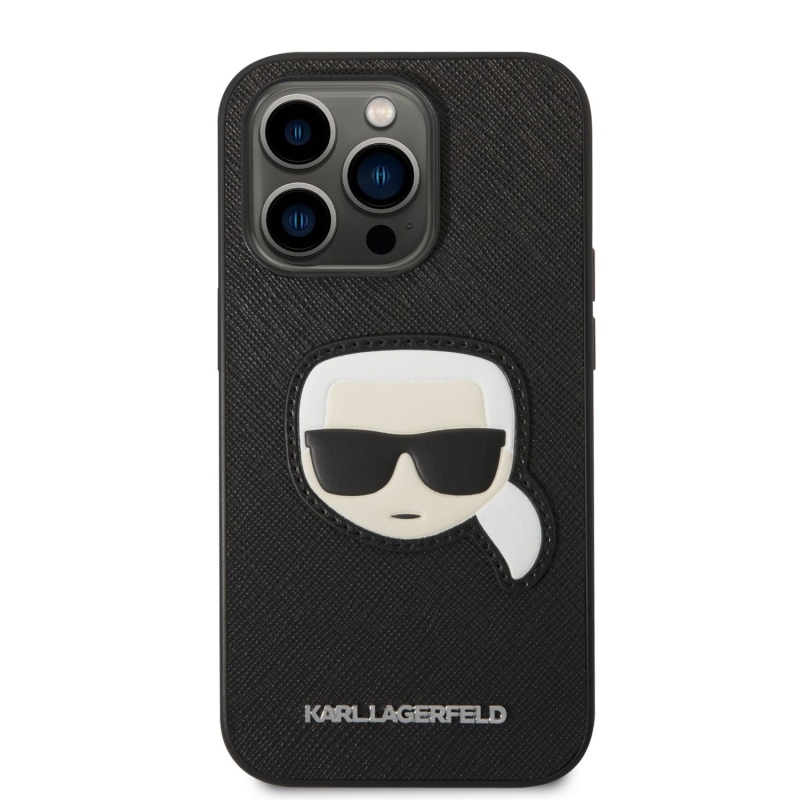 Karl Lagerfeld PU Saffiano Karl Head zadní kryt pro iPhone 14 Pro Max černý