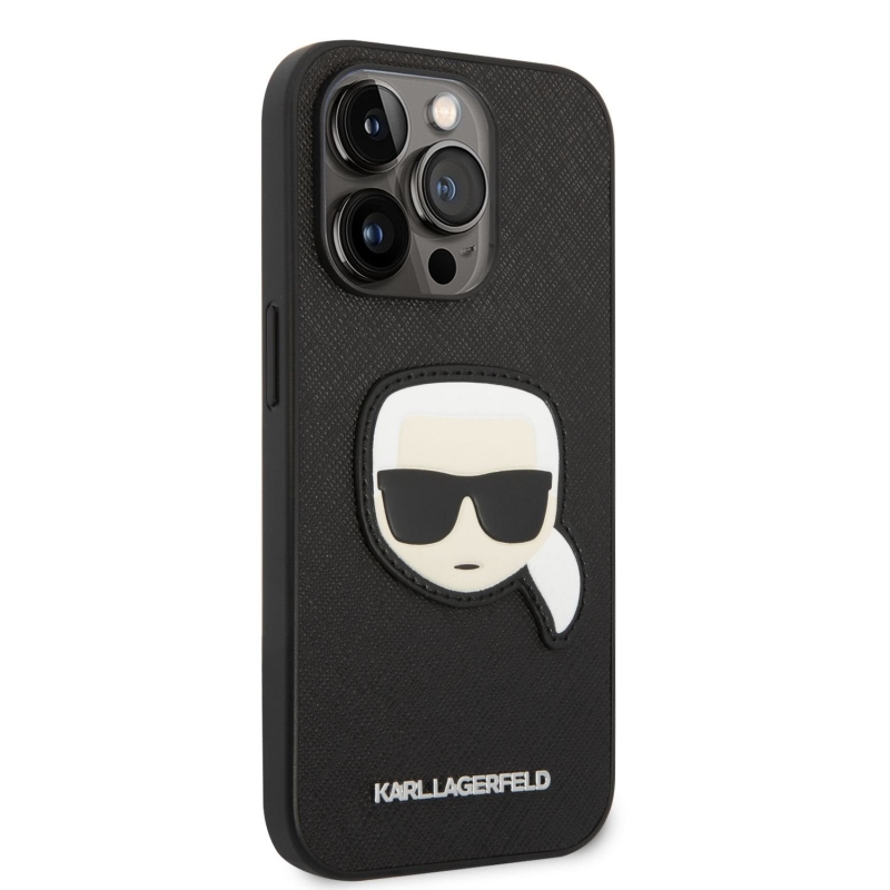Karl Lagerfeld PU Saffiano Karl Head zadní kryt pro iPhone 14 Pro Max černý