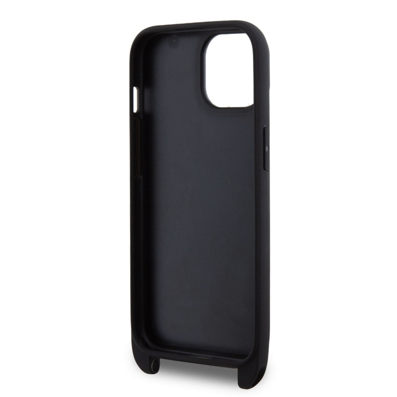 Karl Lagerfeld Saffiano Crossbody Metal Karl and Choupette zadní kryt pro iPhone 15 černý