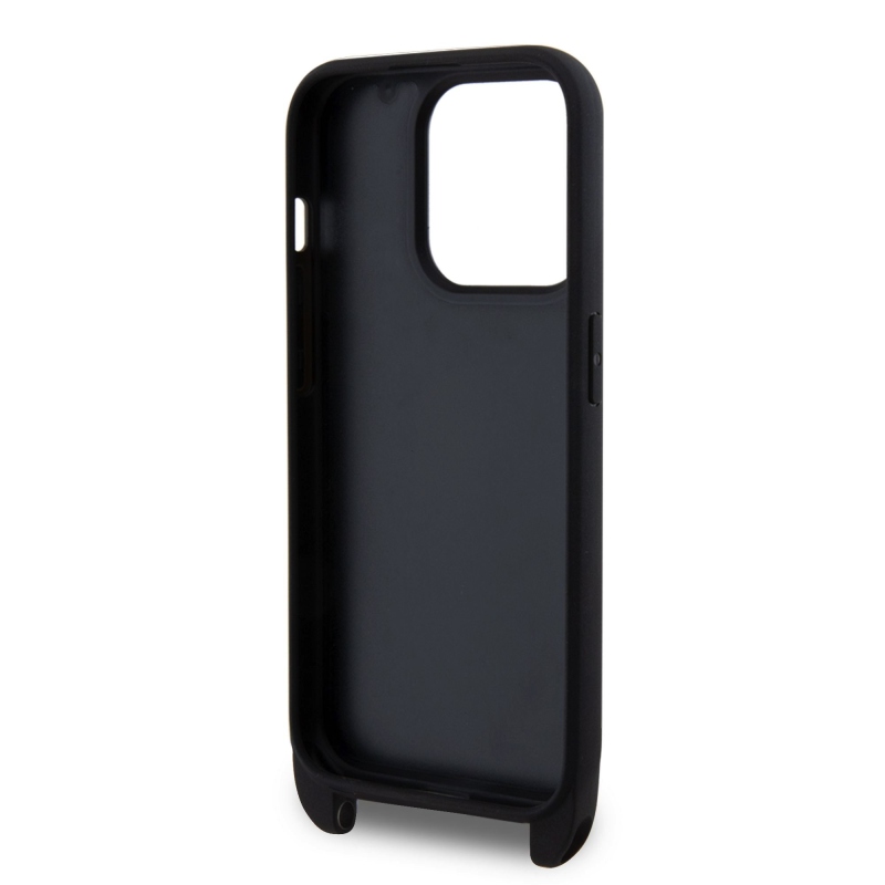 Karl Lagerfeld Saffiano Crossbody Metal Karl and Choupette zadní kryt pro iPhone 15 Pro černý