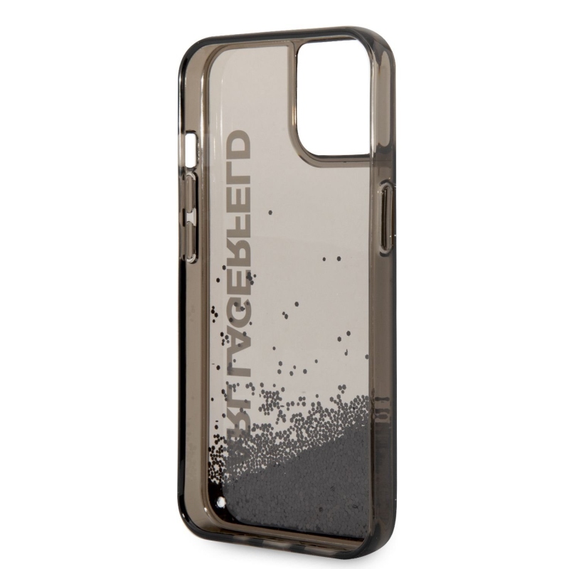 Karl Lagerfeld Translucent Liquid Glitter Zadní Kryt pro iPhone 14 Plus Black