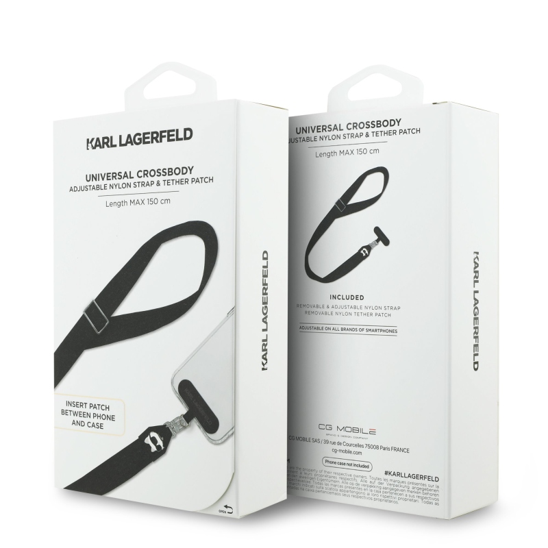 Karl Lagerfeld Universal Crossbody Popruh Choupette Patch Black