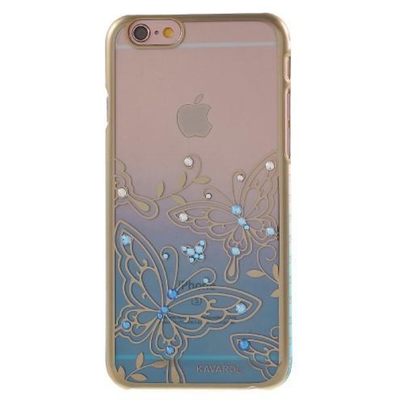 Kavo Swarovski plastový obal se zdobením na iPhone 6s Plus a 6 Plus - modrý