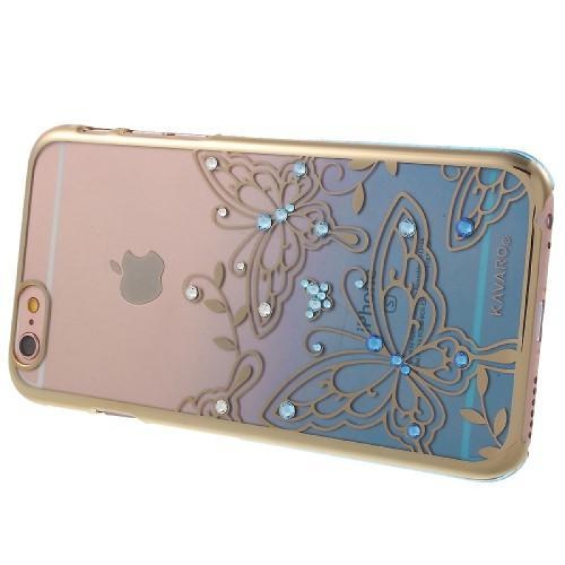 Kavo Swarovski plastový obal se zdobením na iPhone 6s Plus a 6 Plus - modrý