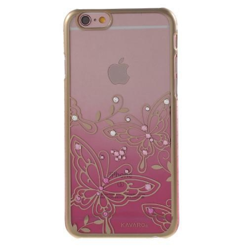 Kavo Swarovski plastový obal se zdobením na iPhone 6s Plus a 6 Plus - růžový