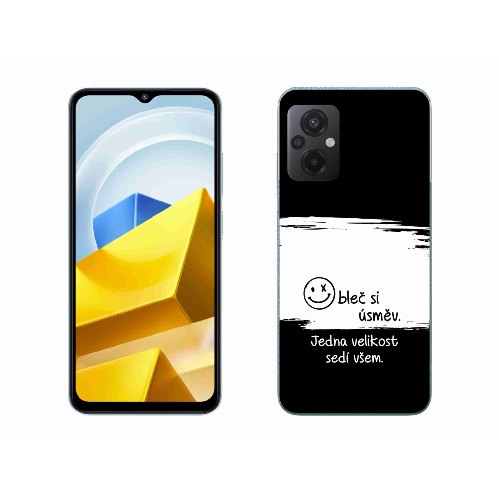 Gelový kryt mmCase na Xiaomi Poco M5 4G - vtipný text 8 bíločerné pozadí