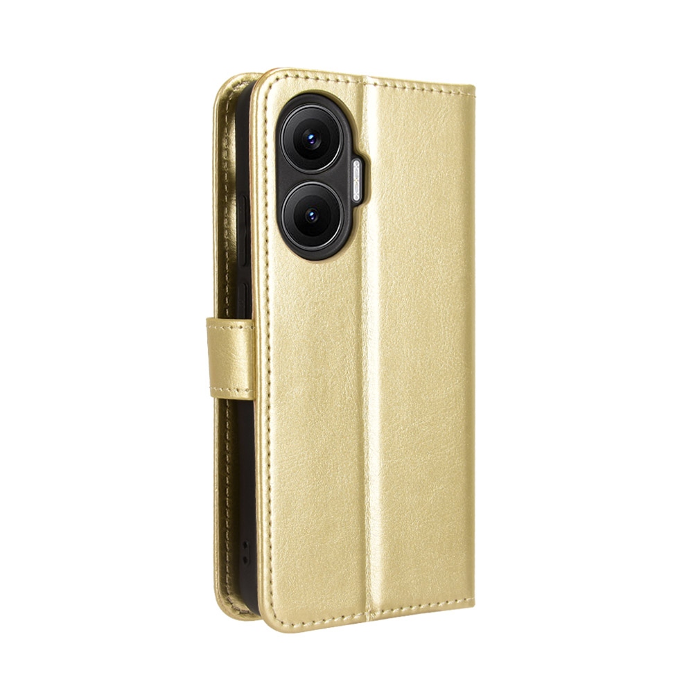 Crazy knížkové pouzdro na Xiaomi Poco F7 5G - zlaté