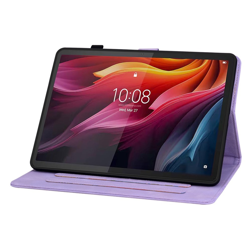 Flowers zavírací pouzdro na Lenovo Tab K11 Plus - fialové