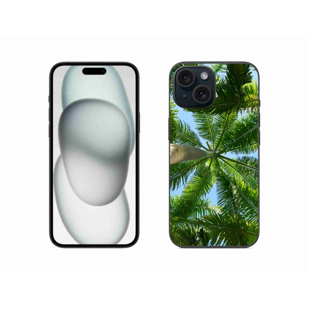 Gelový kryt mmCase na iPhone 15 - palmy