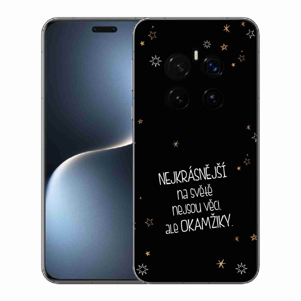 Gelový kryt mmCase na Honor Magic 7 Pro 5G - citát 4 černé pozadí