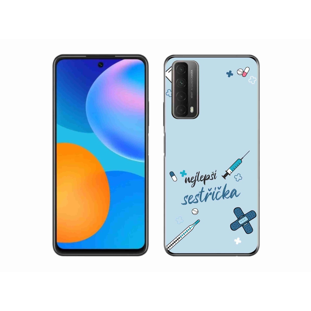 Gelový kryt mmCase na Huawei P Smart (2021) - nejlepší sestřička modré pozadí