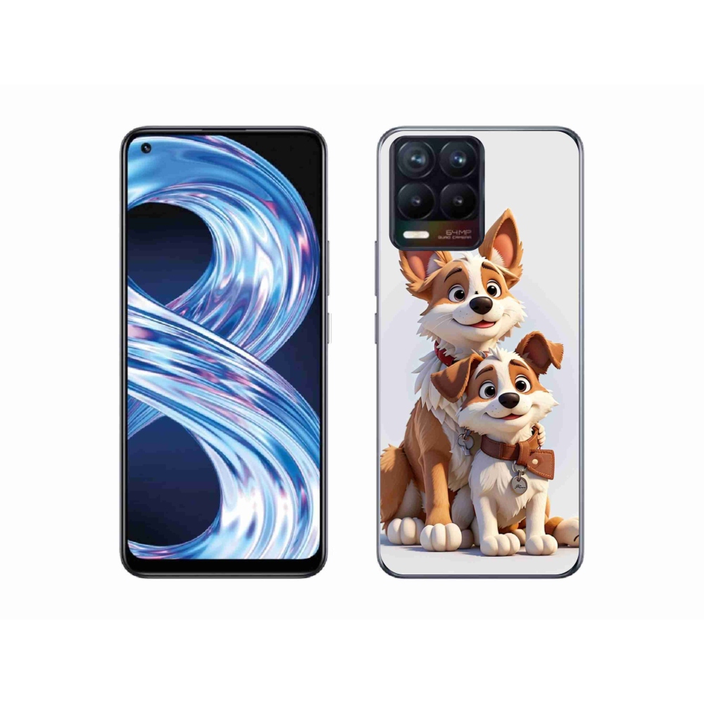Gelový kryt mmCase na Realme 8 Pro - kreslení psi