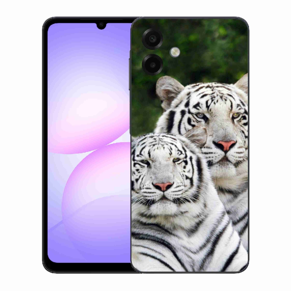 Gelový kryt mmCase na Samsung Galaxy A07 4G - bílí tygři