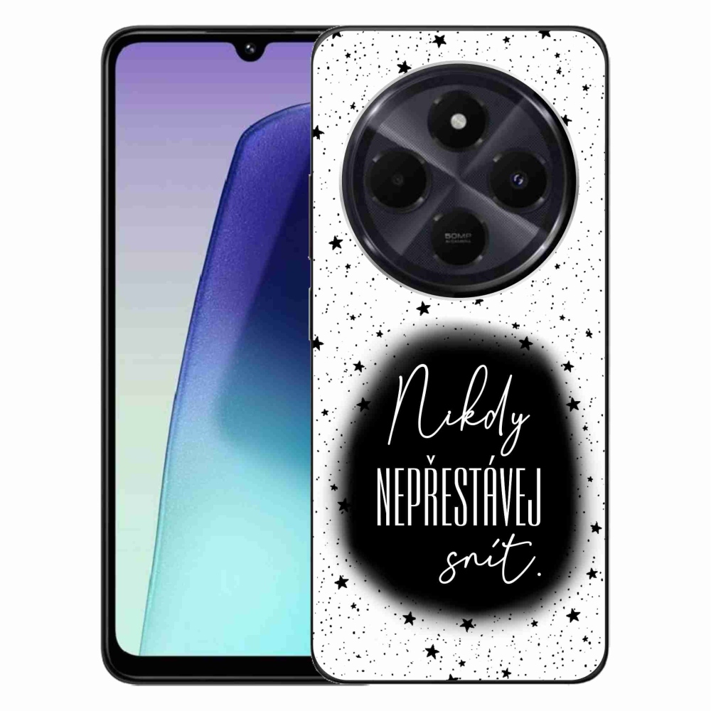 Gelový kryt mmCase na Xiaomi Redmi 14C/Poco C75 - citát 1 černobílé pozadí