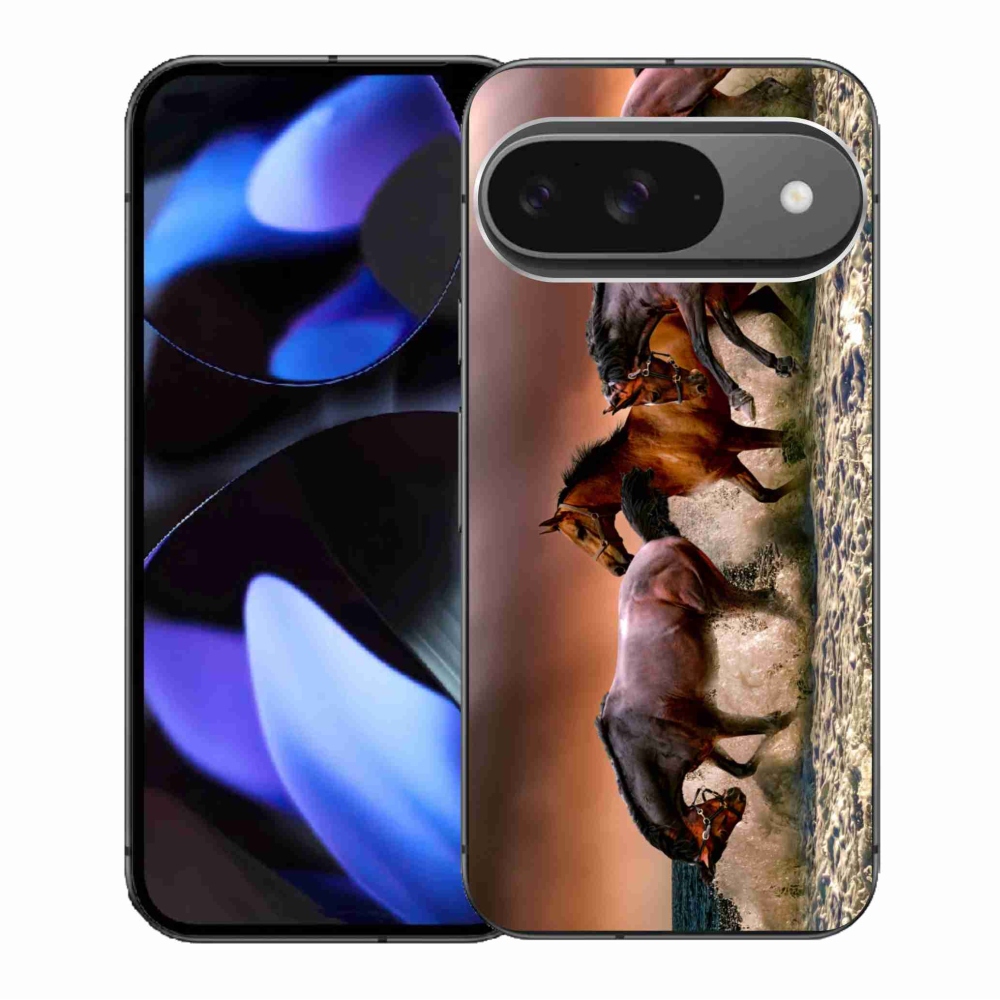 Gelový obal mmCase na Google Pixel 9/9 Pro - koně 1