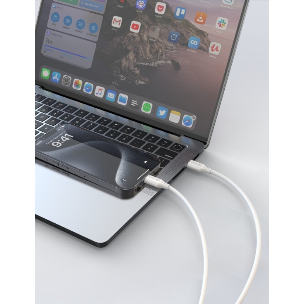 iPEAX TPU kabel USB-A / USB-C 1 m, USB 2.0 - bílý