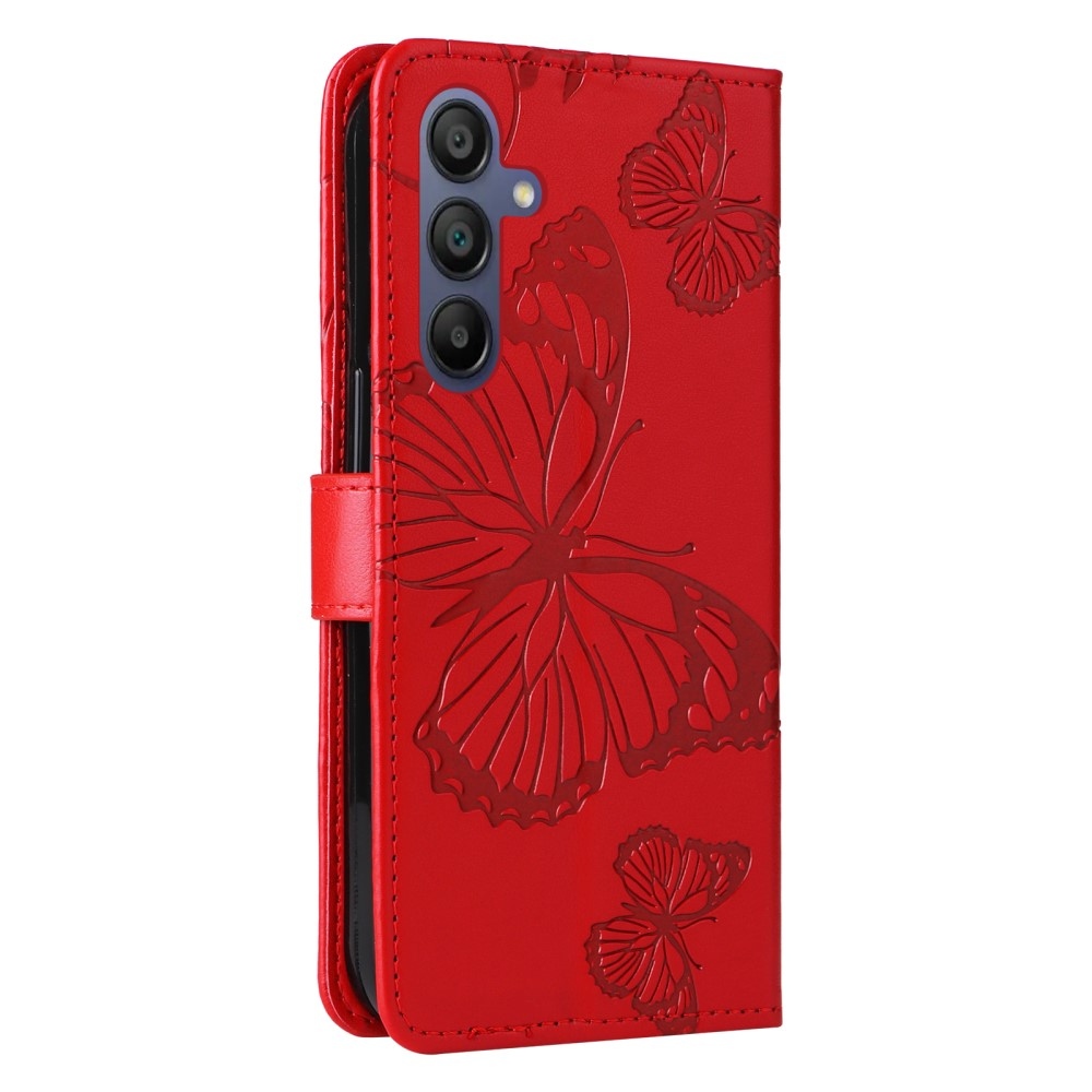 Big Butterfly knížkové pouzdro na Samsung Galaxy A16 4G/5G/A26 5G - červené