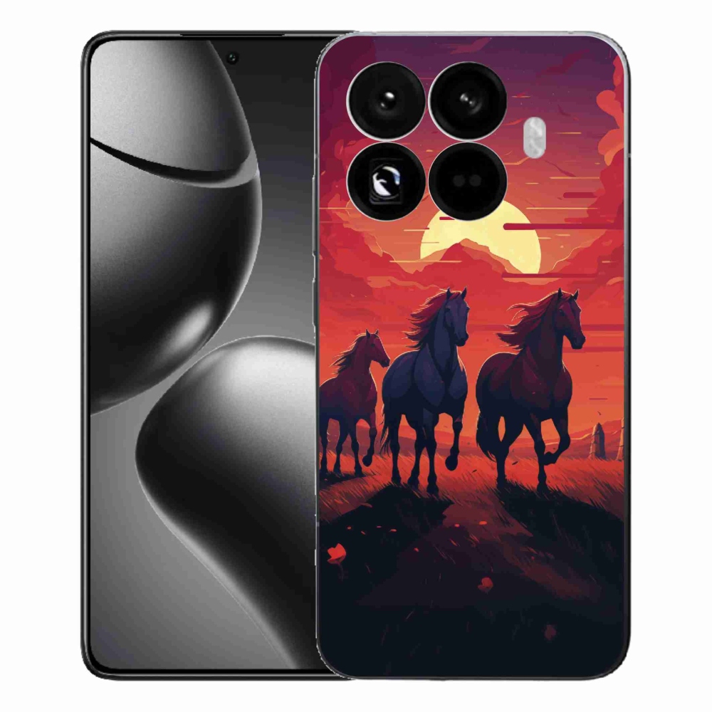 Gelový kryt mmCase na Xiaomi 15T Pro - koně a západ slunce