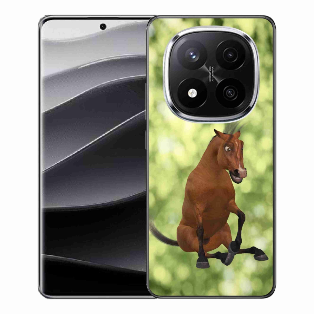 Gelový kryt mmCase na Xiaomi Redmi Note 14 Pro+ 5G - hnědý kreslený kůň 1