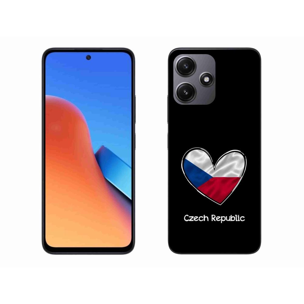 Gelový kryt mmCase na Xiaomi Redmi 12 5G - vlajka srdce černé pozadí