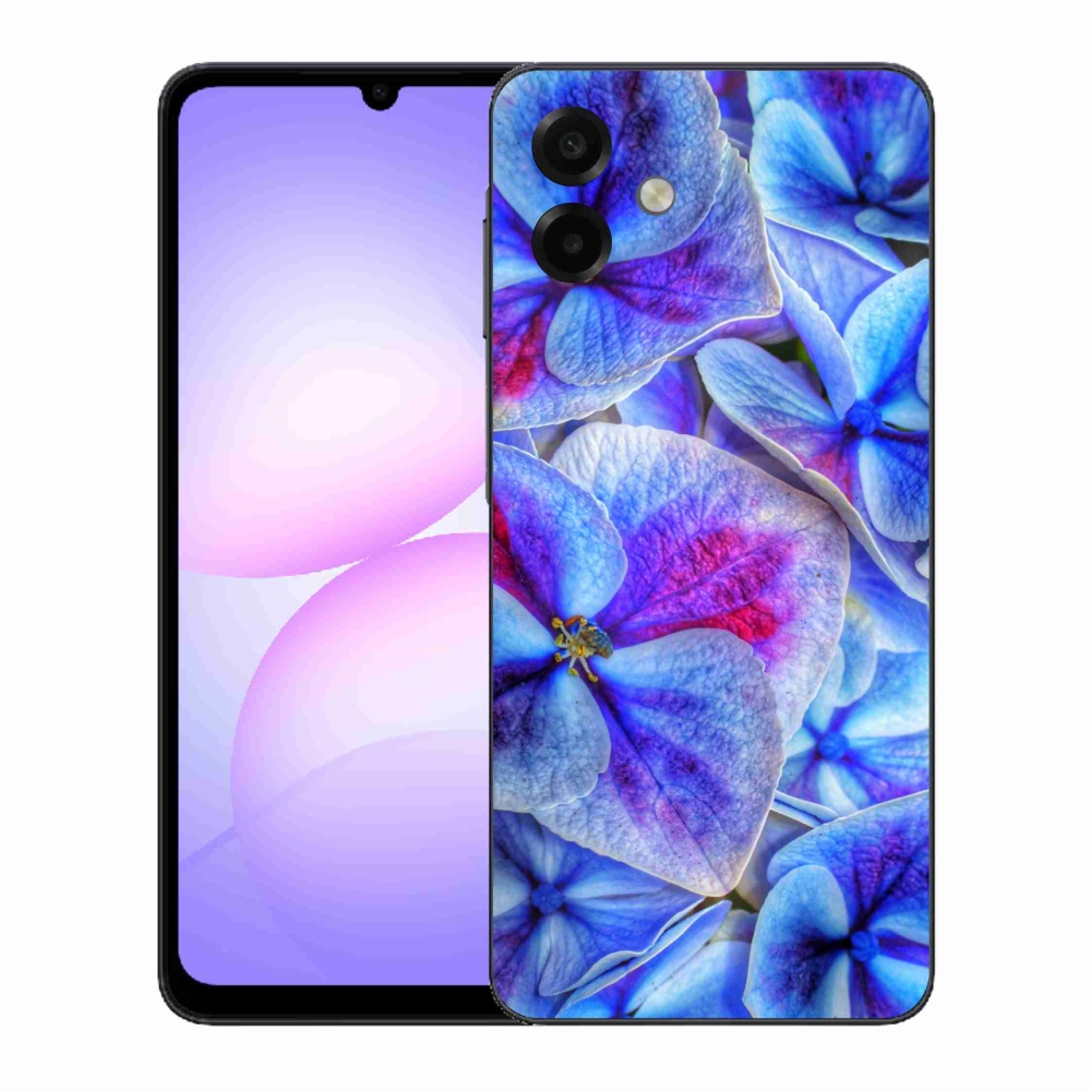 Gelový kryt mmCase na Samsung Galaxy A07 4G - modré květy 1