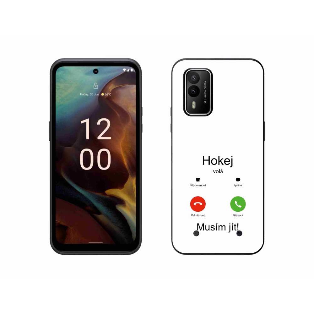Gelový kryt mmCase na Nokia XR21 - hokej volá bílé pozadí