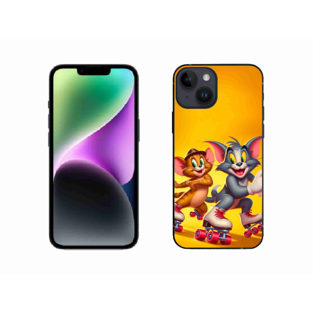 Gelový kryt mmCase na iPhone 14 - tom a jerry