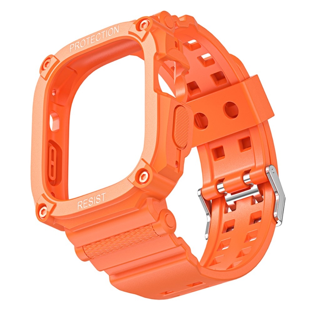 Integral ochranné silikonové pouzdro s řemínkem na Apple Watch Ultra 49mm - oranžové