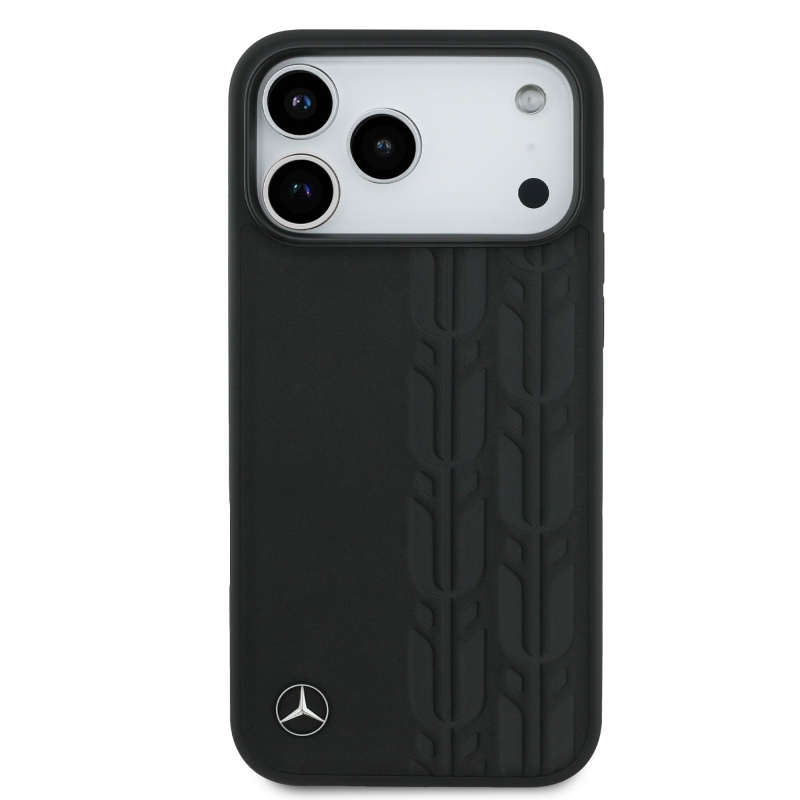 Mercedes Leather Laurel Leaves MagSafe Zadní Kryt pro iPhone 17 Pro Max Black