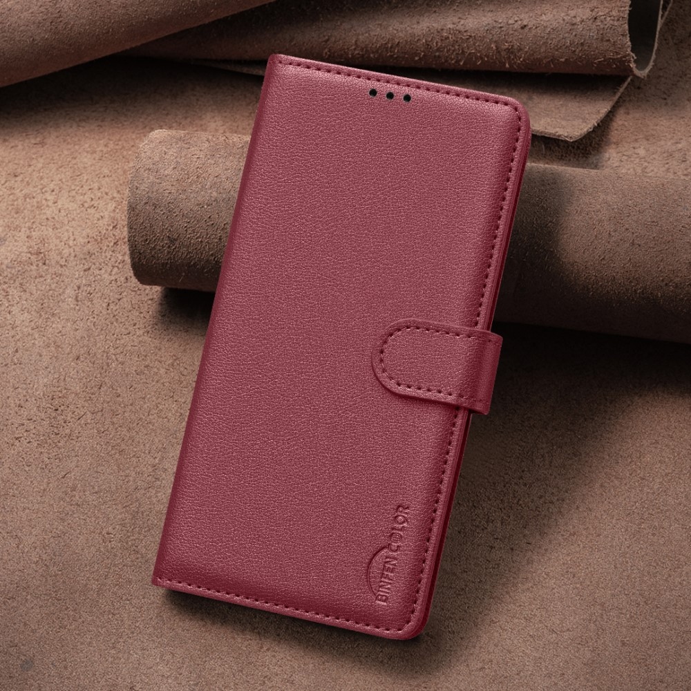 BINFEN knížkové pouzdro na Xiaomi Redmi Note 14 Pro 5G/Poco X7 5G/Note 14 Pro+ 5G - červené