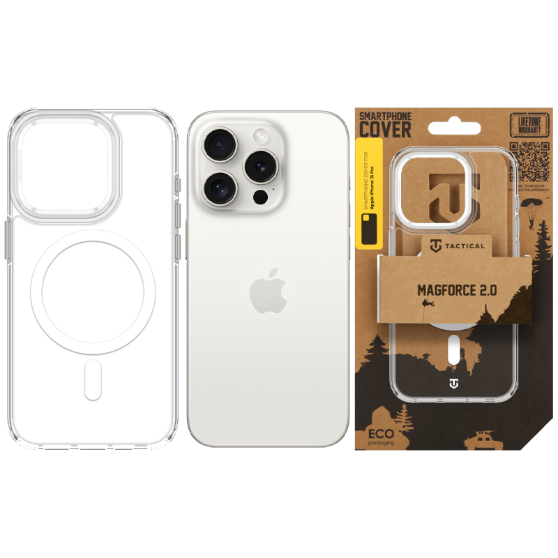 Tactical MagForce 2.0 Kryt pro Apple iPhone 15 Pro Silver