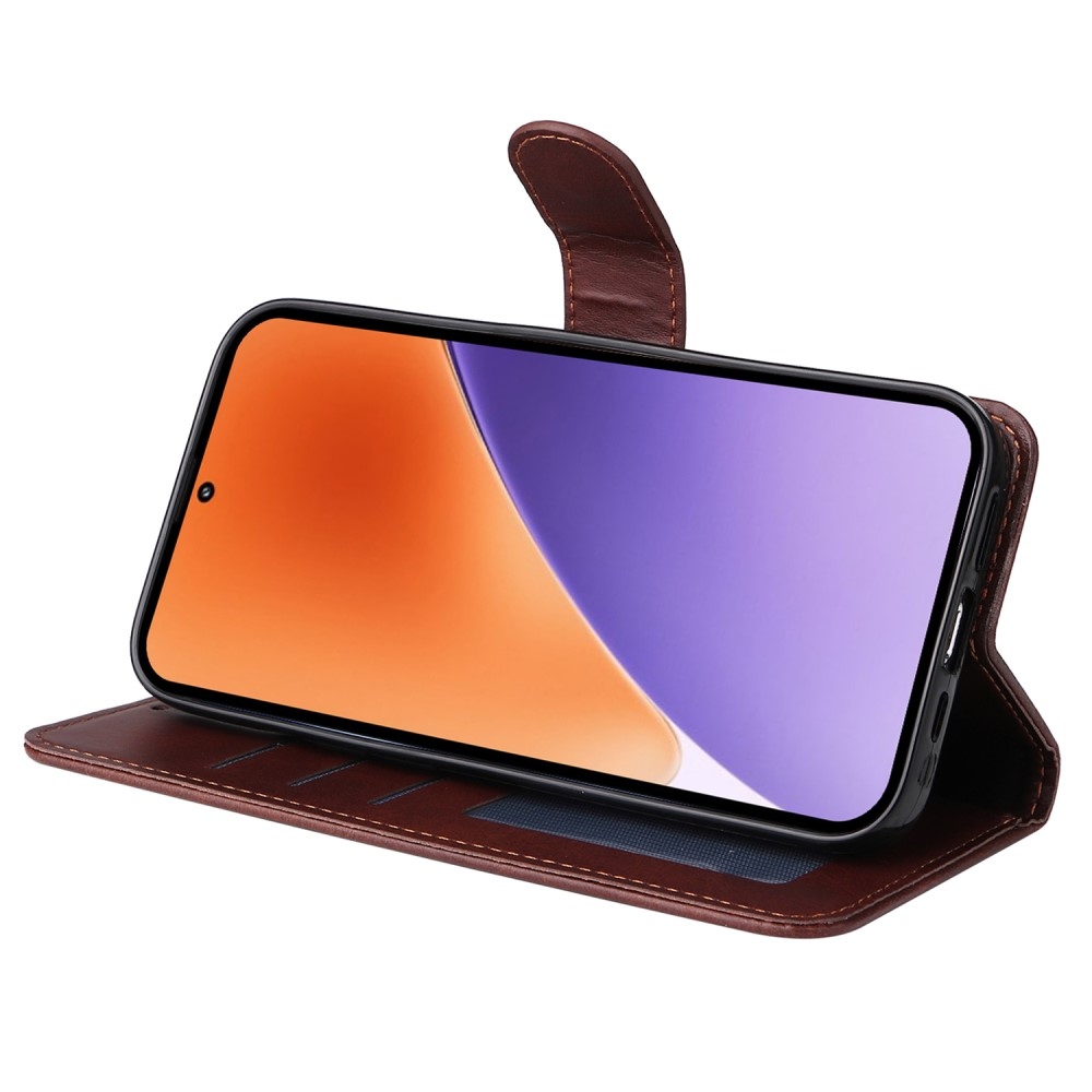 Clots knížkové pouzdro na Xiaomi 15 - hnědé