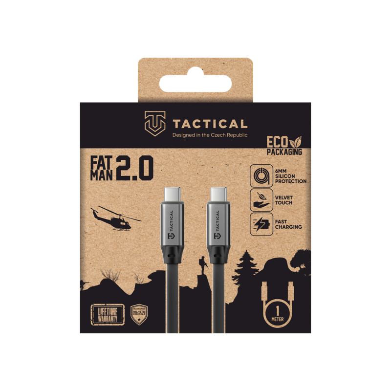 Tactical Fat Man 2.0 Cable USB-C/USB-C 1m Grey