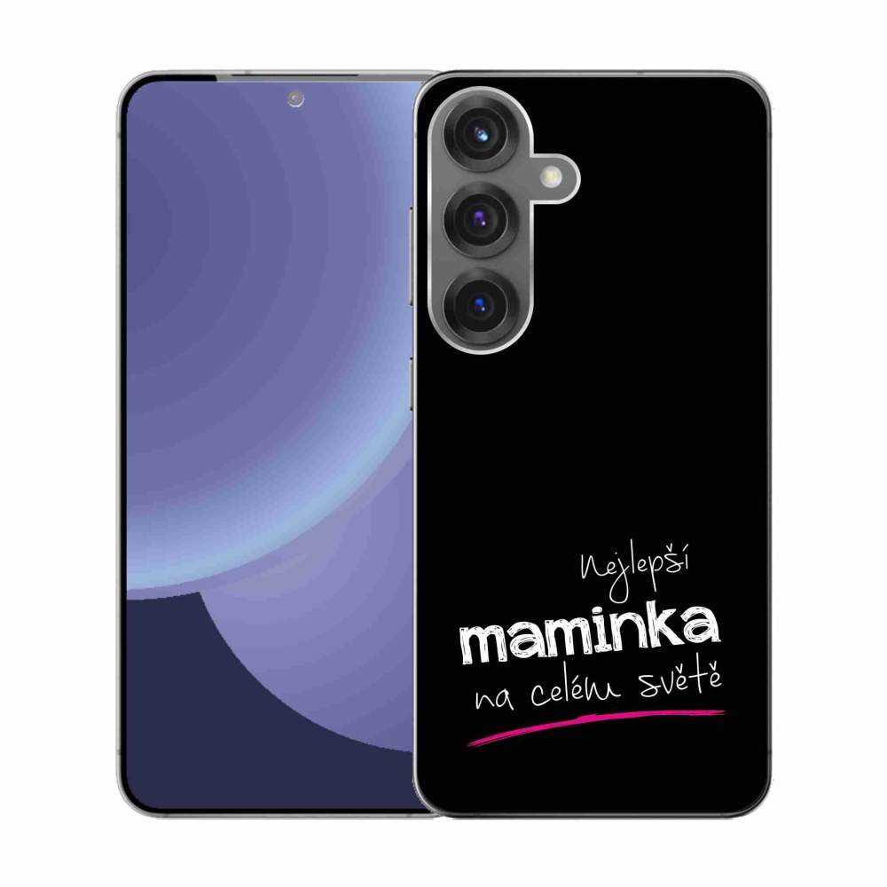 Gelový kryt mmCase na Samsung Galaxy S25 - nejlepší maminka 4 černé pozadí