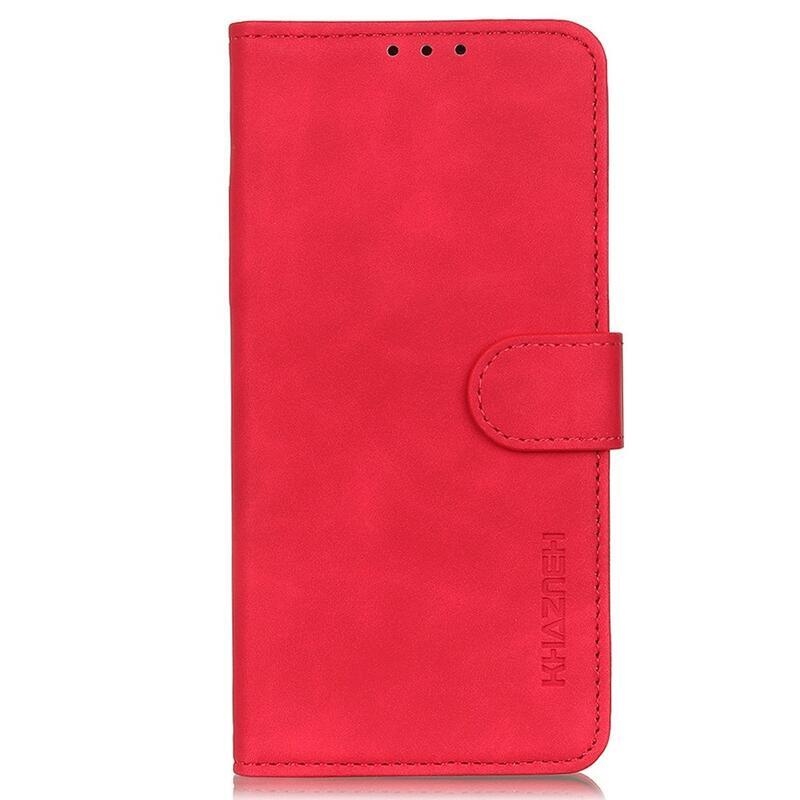KHAZ PU kožené peněženkové pouzdro na mobil Honor Magic 4 Pro 5G - červené