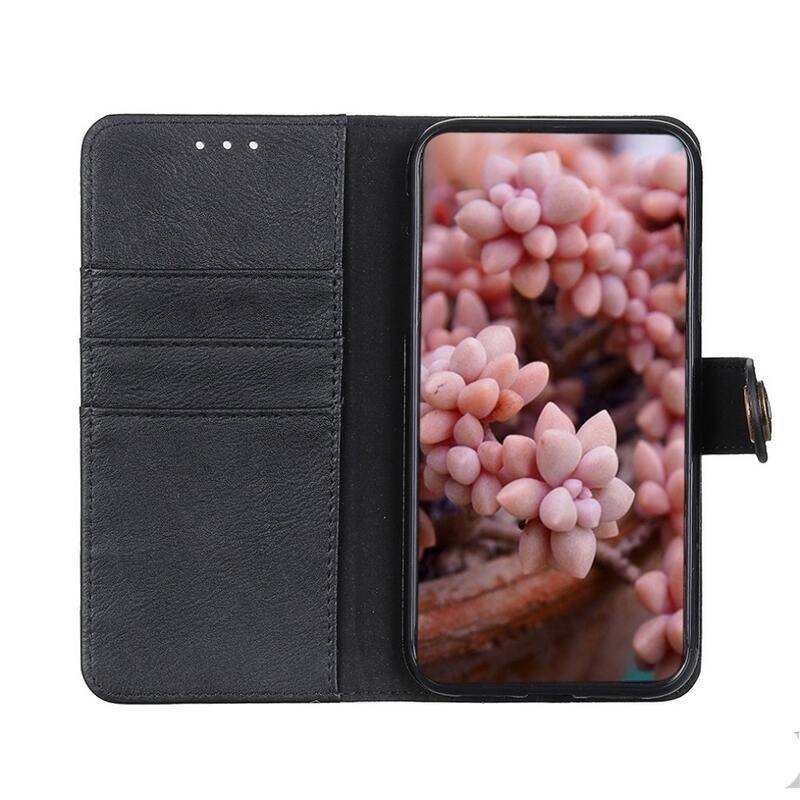 KHAZ PU kožené peněženkové pouzdro na mobil Vivo Y70 - černé