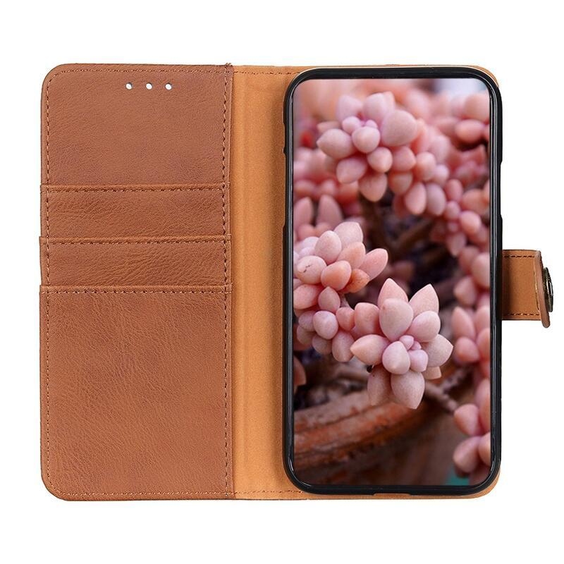 KHAZ PU kožené peněženkové pouzdro na mobil Xiaomi Mi 11 Ultra - hnědé