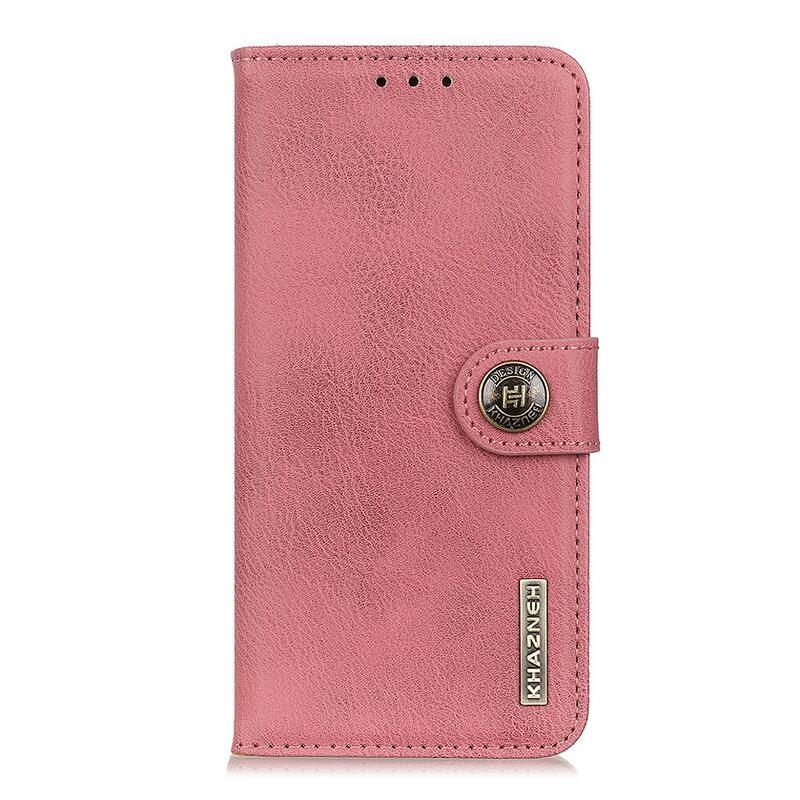 KHAZ PU kožené peněženkové pouzdro na mobil Xiaomi Mi 11 Ultra - růžové