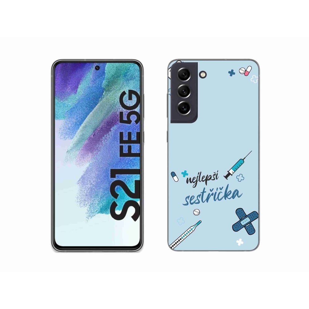 Gelový kryt mmCase na Samsung Galaxy S21 FE 5G - nejlepší sestřička modré pozadí