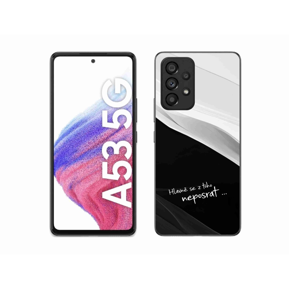 Gelový kryt mmCase na Samsung Galaxy A53 5G - vtipný text 13 černobílé pozadí