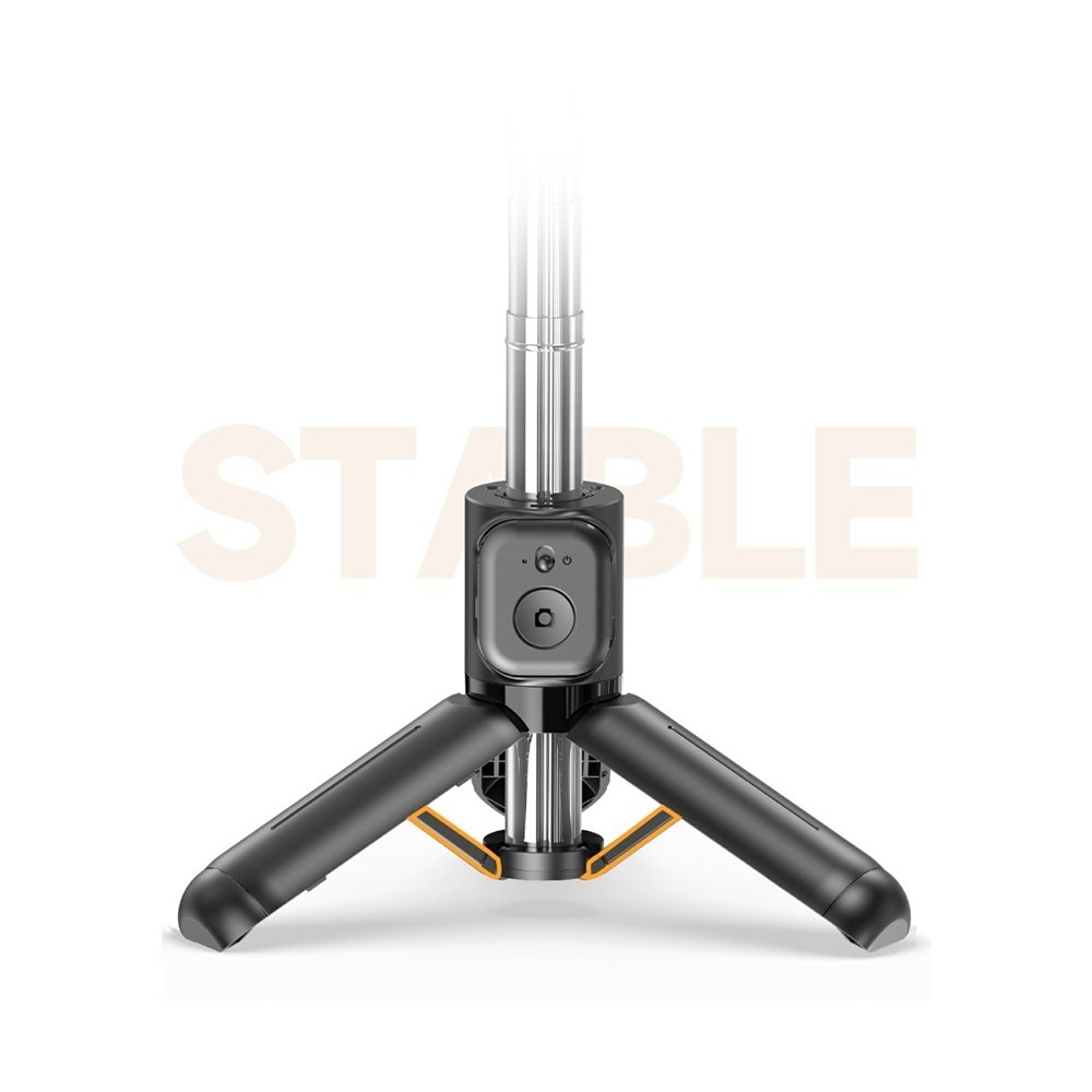 Q21S mini selfie tyč se stativem, LED světlem a Bluetooth