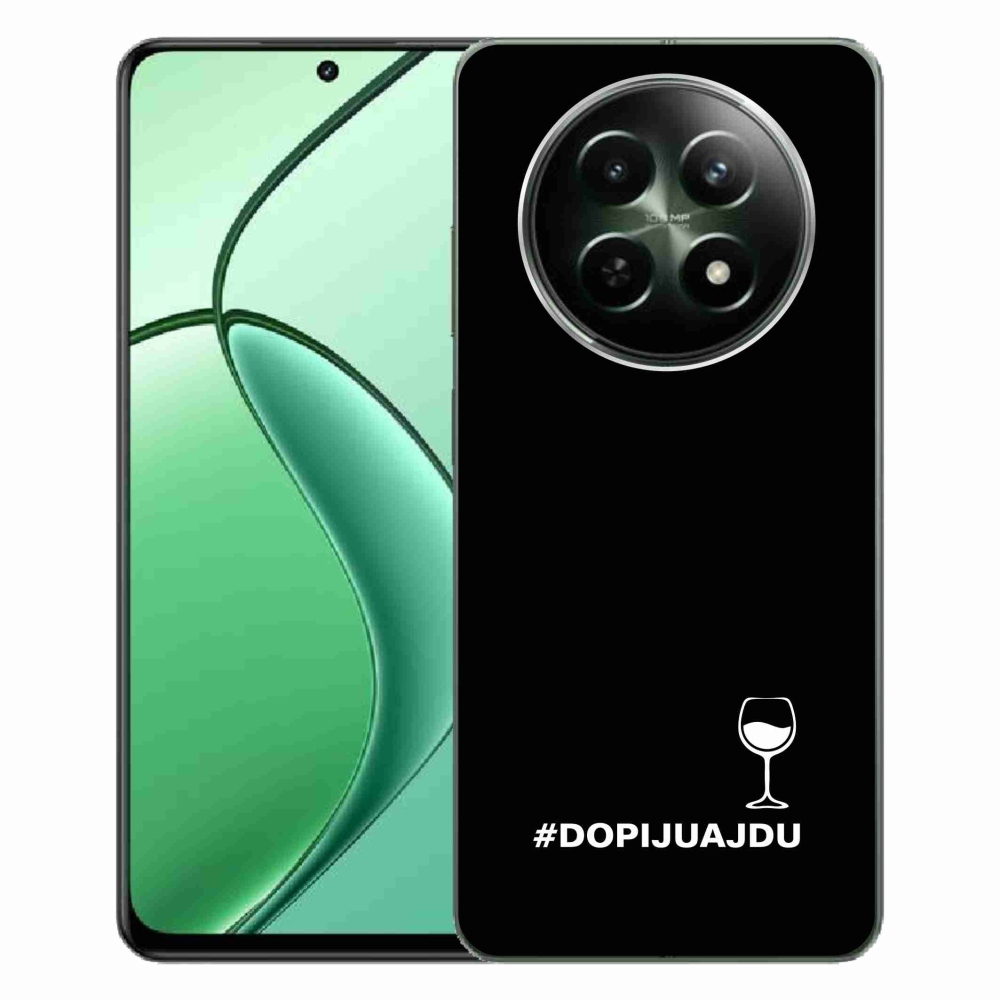 Gelový kryt mmCase na Realme 12 5G/12x 5G - vinný motiv černé pozadí