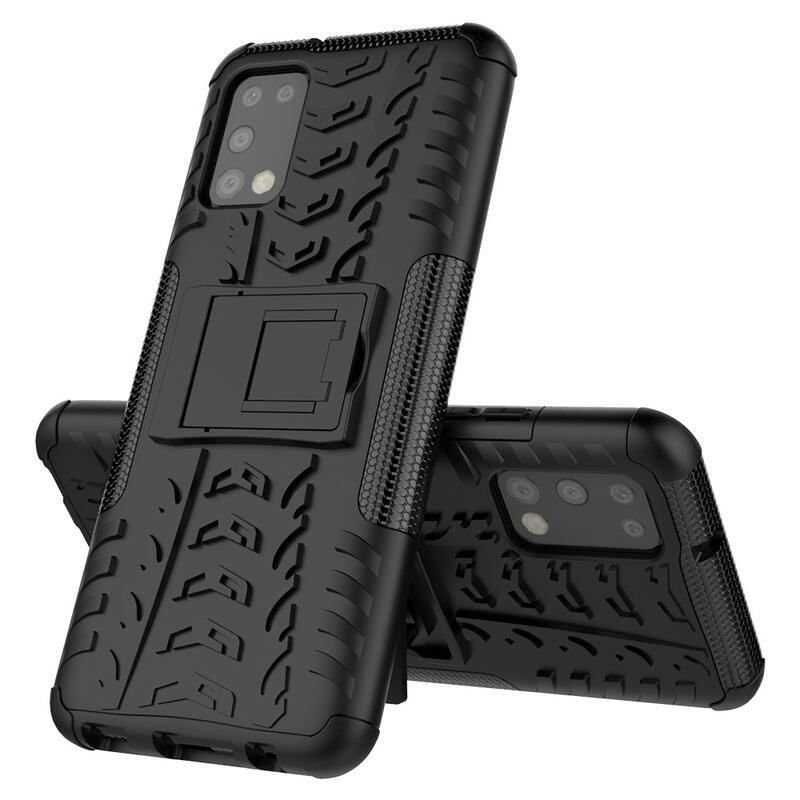 Kick odolný hybridní kryt na mobil Samsung Galaxy A02s (164.2x75.9x9.1mm) - černý